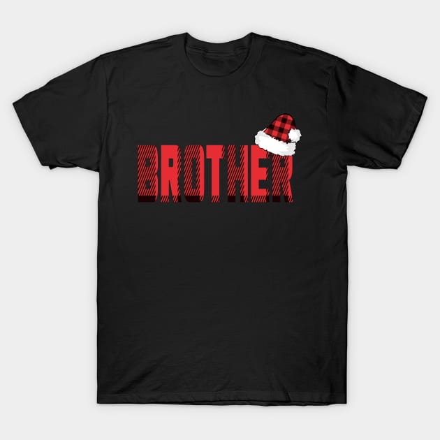 Christmas Brother Buffalo Plaid T-Shirt by Boo Face Designs